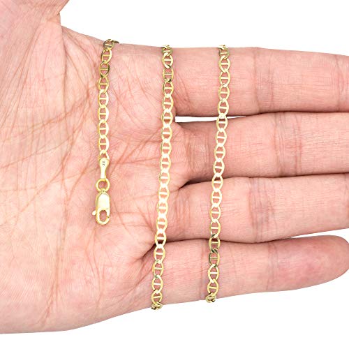 Nuragold 10K Real Yellow Gold Solid Mariner Chain Anchor Link Necklace 16"-30" (2mm-9mm) Italian Jewelry for Men & Women4
