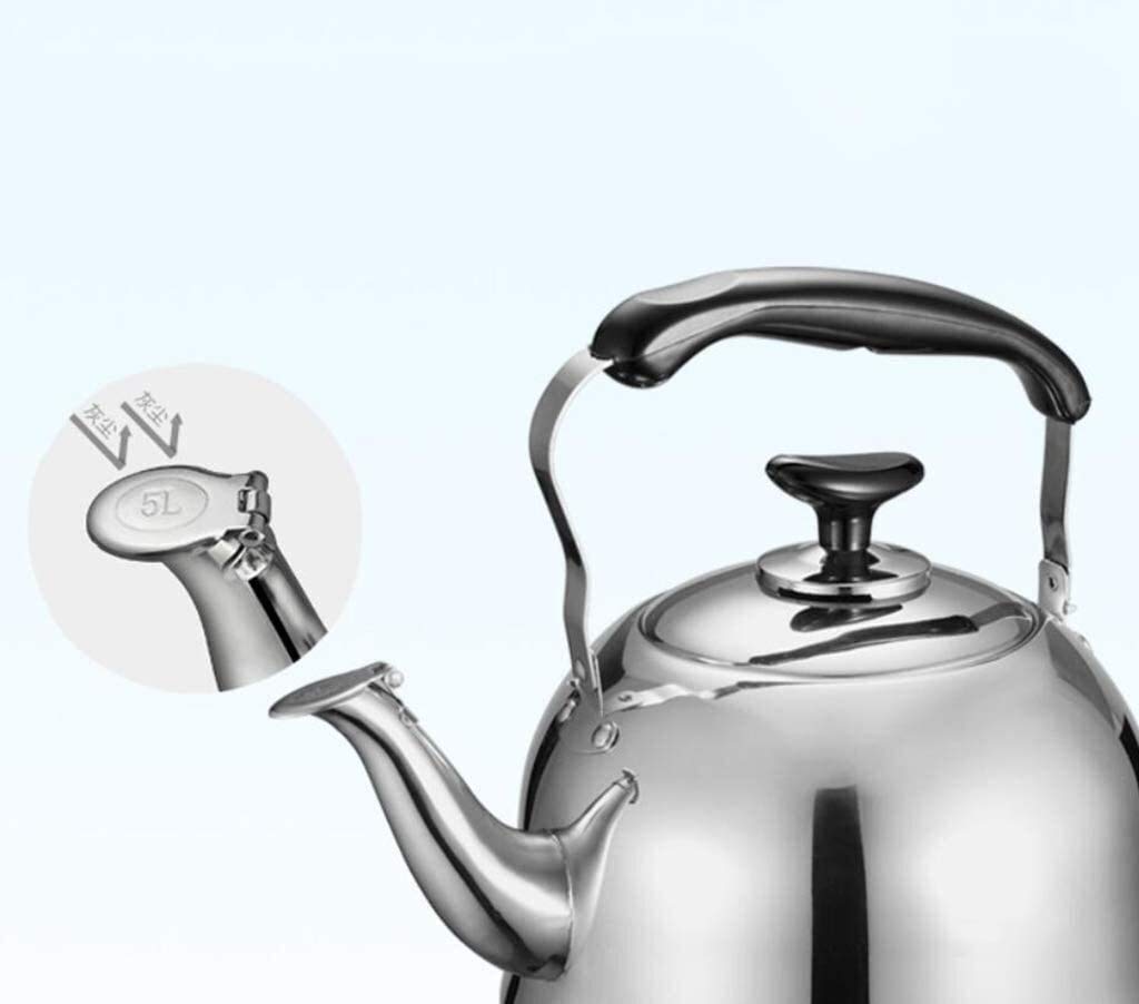 SHISHI Caldera de Acero Inoxidable 304 5L de Gran Capacidad de los hogares silba Gas Gas Cocina de inducción Universal Cocina Jarros Durable y fácil de Limpiar.