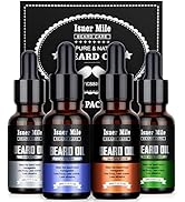ISNER MILE Beard Oil 4 Pack, Stocking Stuffers Gifts for Him Dad Boyfriend, Mustaches Soften, Moi...