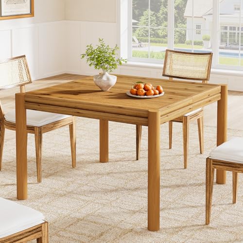 TRIBEWOOD Square Solid Wood Dining Table, 39.4