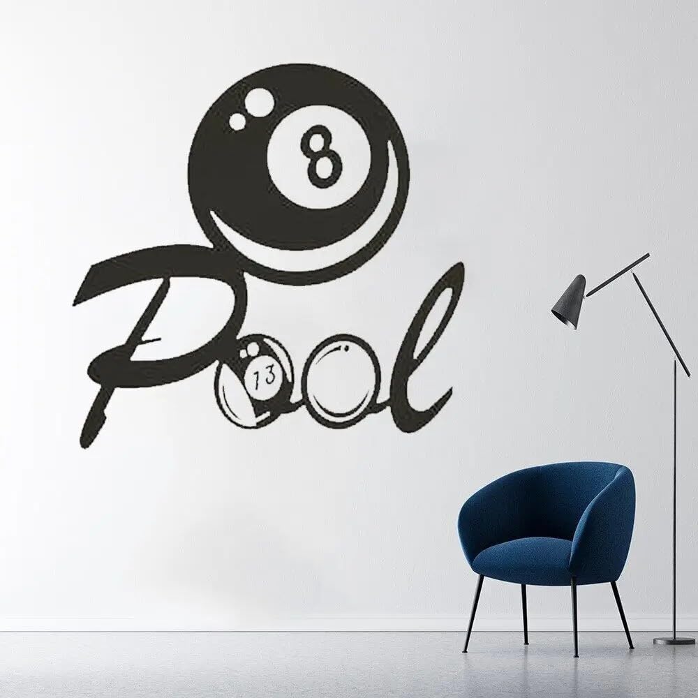 Pool Room Billiard Poolroom Interior Idea Art Stickers Mural for Play Room Club Vinyl Wall Decals Wall Interior 42x43cm
