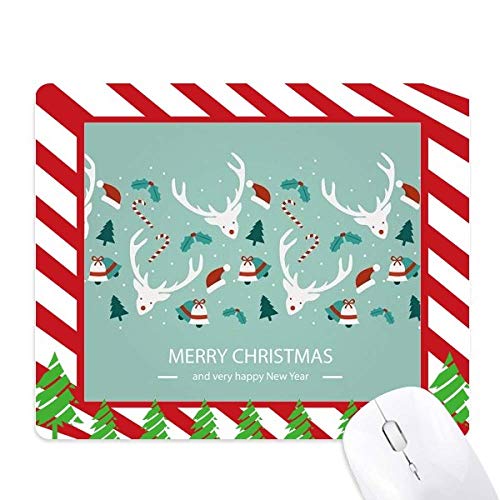 Tapis de souris cloche de Noël wapiti en caoutchouc antidérapant pour le bureau