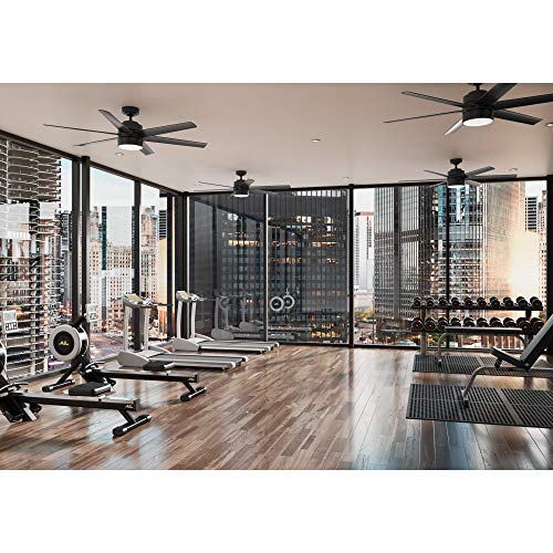 Hunter 60 inch Outdoor or Indoor Ceiling Fan with LED Light - Black Ceiling Fan with Wall Control, For Patio, Garage, or Porch, Quiet, Standard Mount, 6 Blades - Solaria 59624, Matte Black - Image 5