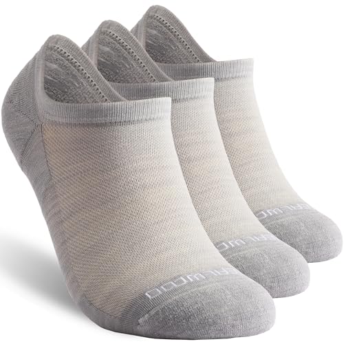 Image of No Show Athletic Socks, ZEALWOOD 3 Pairs Merino Wool Ultra-Light Running Tennis Golf Socks for Men Women