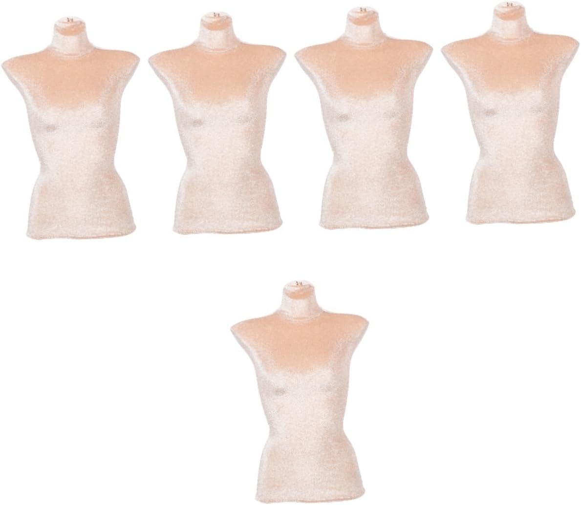 5pcs Dress Form Mannequin Cover Model Half Body Velour Female Mannequin Upper Body Cover