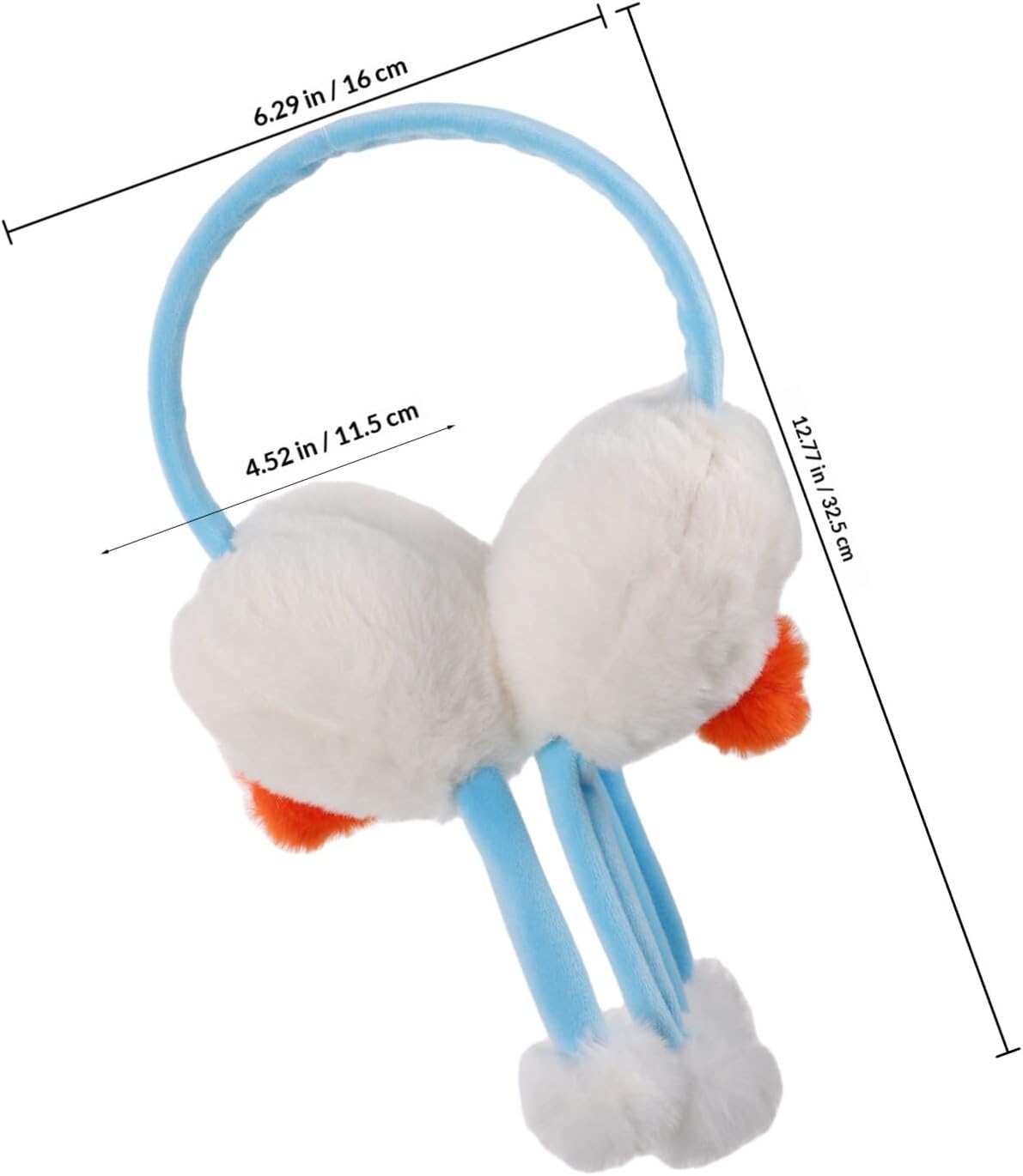 Healifty Snowman Earmuffs for Women, Plush Animal Ear Warmers, Thick Soft Winter Ear Covers for Cold Weather Outdoor Activities