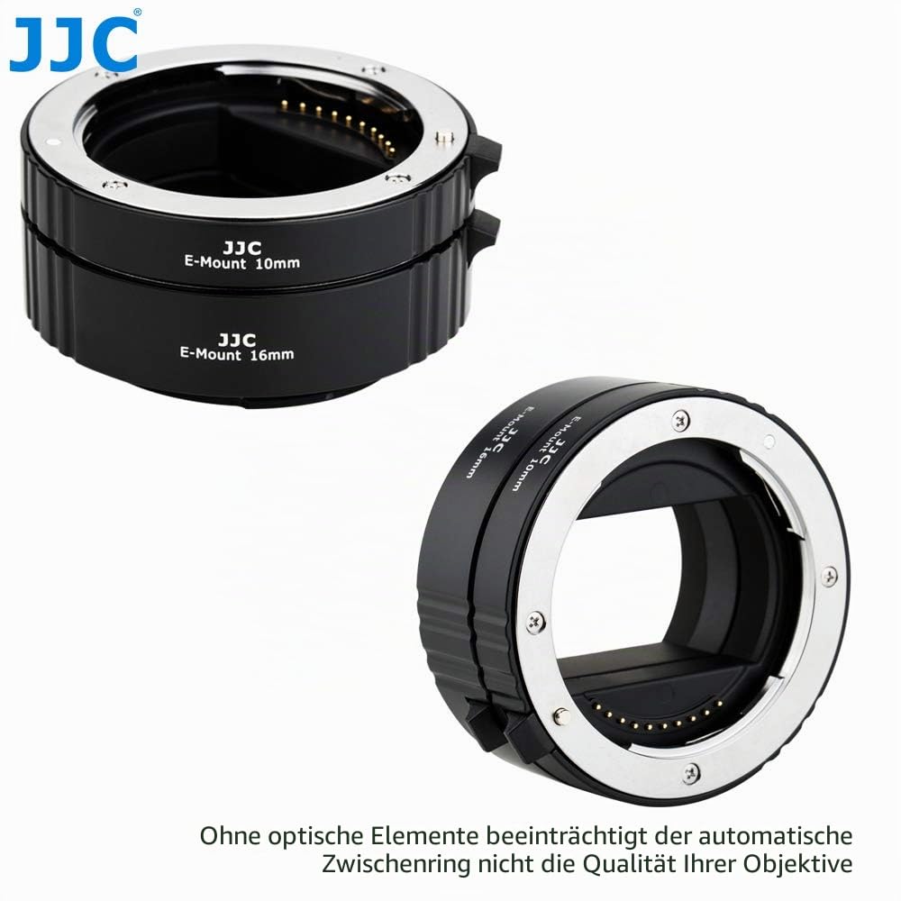 JJC Autofokus-Zwischenringe (AF) mit TTL-Belichtung für Makrofotographie 10mm und 16mm (Passen für Sony E-Mount Kameras)