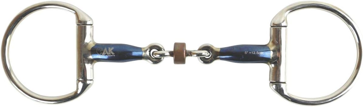 AK Sweat Iron Eggbut Double Jointed Lozenge Bit with Copper Roller | Horse Riding Snaffle Bit for Training & Dressage – AKRS-2602