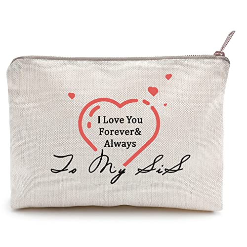 Sis Bag Love You Sister Bag, Sister Gifts From Sisters, Makeup Case, Toiletry Bag, Birthday Gift For Sister Cosmetic Bag For Girls, Travel Cosmetic Pouch, Gift For Friend (1 Pc) #TOP3