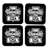 Happu – Set of 4 MDF Wooden Printed Coasters, Design Enjoy Summer Holiday, Coaster for Home, Office, Side & Dining Table, Square Coasters for Tea/Coffee, 3.5 x 3.5 Inch, Home Decor Product, HP-0752