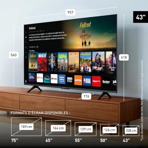 TV Panasonic LED TB 43W60CEZS 43 4K UltraHD 60Hz Smart TV TiVo HDR10 Dolby Atmos - vue 5