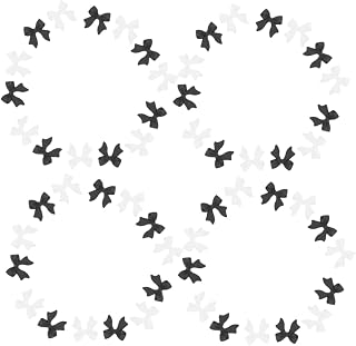 200pcs Resin Bow Nail Charms Decoration Kit for Manicure | Black and White Mix, Salon and Christmas Use, Cute Delicate Fashion Accents for DIY Nail Art