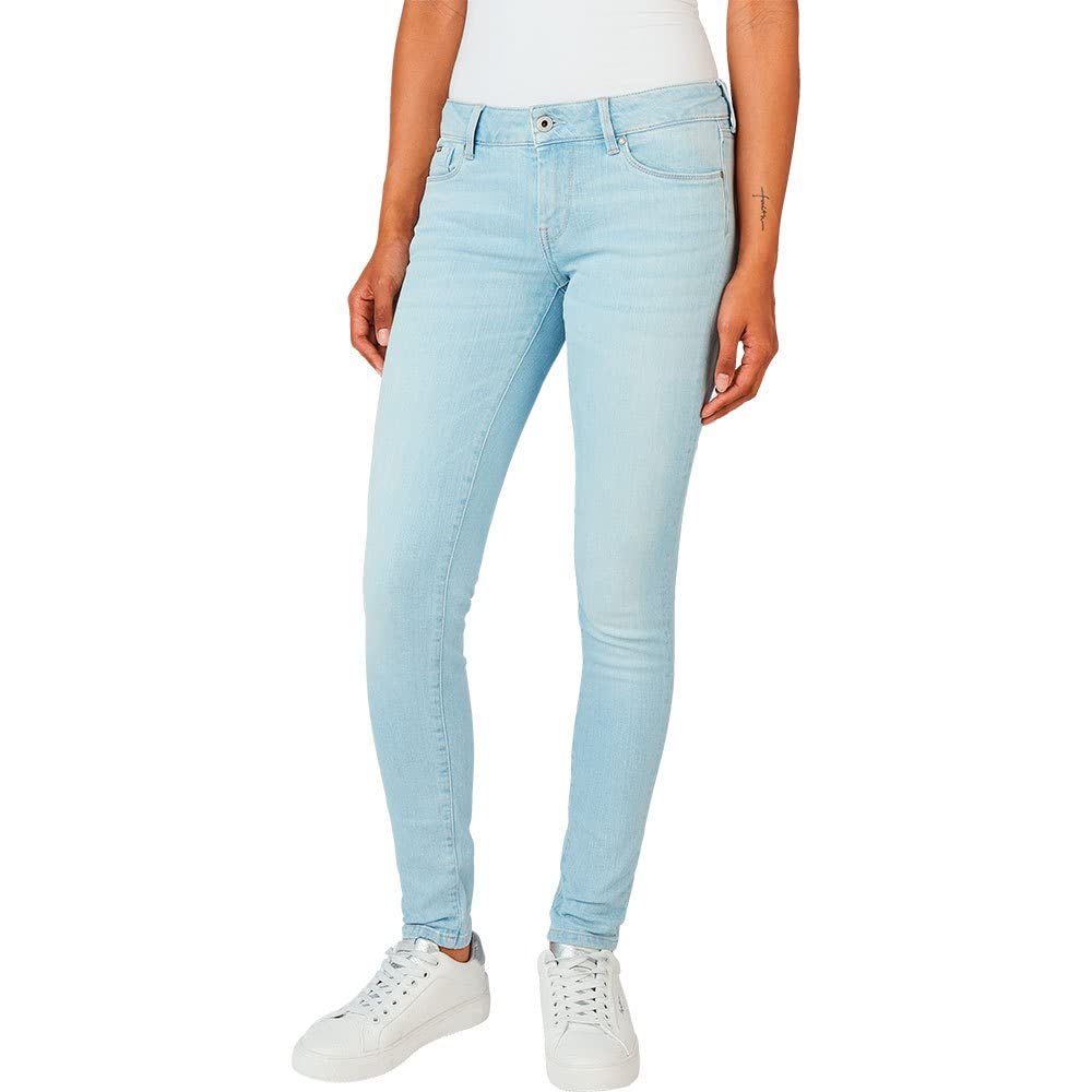 Pepe Jeans – Damen Jeans – Skinny Fit – Niedrige Taille – Materialmix mit Stretch – 5-Pocket-Stil – Modell Soho - Blau - 28W - 30L