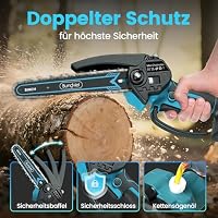 Bundviel Mini Kettensäge Kompatibel mit Makita 18V Akku, Bürstenloser Motor, 2 x 2000mAh,Akku Kettensäge mit 6 & 8 Zoll,mit Automatischer Öler, Handkettensäge Perfekt für Valentinstag,Vatertag – Ansicht 6