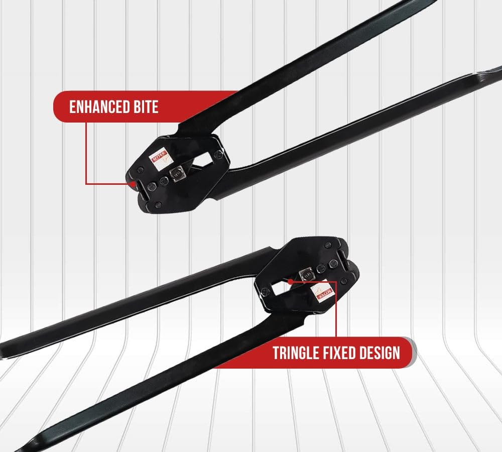 Mytee Products 1/2"- 3/4" Packaging Strapping Tool Sealer Manual Banding Tool for Polypropylene and Polyester Straps - Steel Banding Crimper for Pallet Packaging Banding Strapping