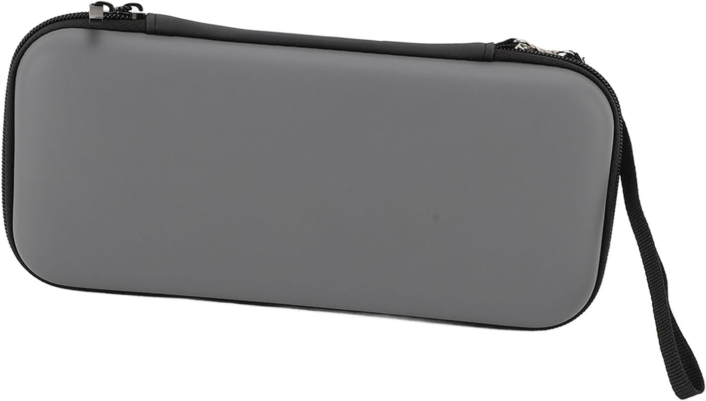 Acouto Large Capacity Portable Hard Game Case for OLED - Protective Storage Pouch with Game Card Slot and Wrist Strap (Grey)