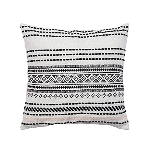 Coussin de canapé 45x45 cm coton tissé doux à pompon et tassels - 2