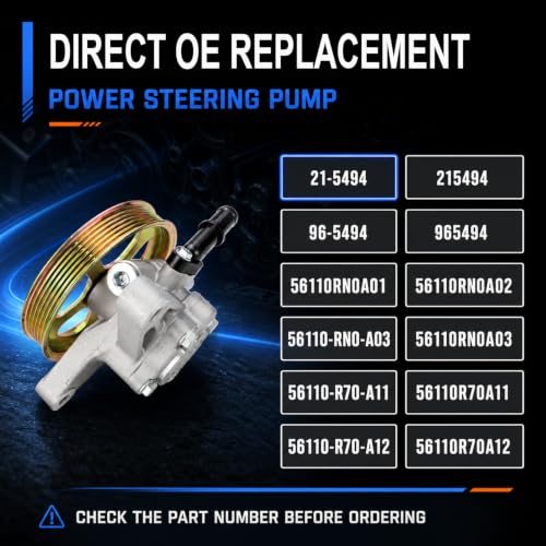 Image of Flecto 21-5494 Power Steering Pump Compatible with Honda Accord Pilot