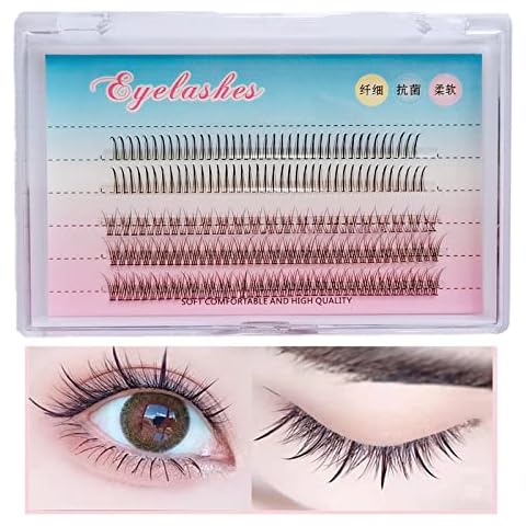 False Eyelashes Natural Wispy Individual Lashes, 3D-C-9mm Cluster Lashes Pack for DIY Premade Fans Eyelash Extension Cover