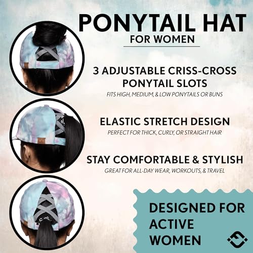 Image of Funky Junque Womens Baseball Cap Dad Hat Ponytail Messy Bun Trucker Ponycap