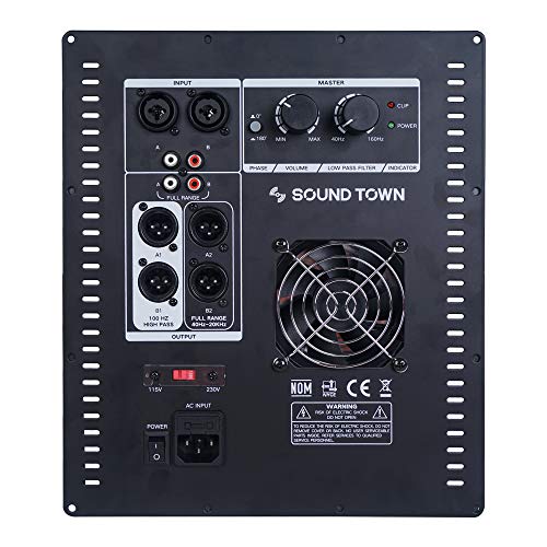 Sound Town Class-D Plate Amplifier for PA DJ Subwoofer Cabinets, 700W RMS, w/LPF