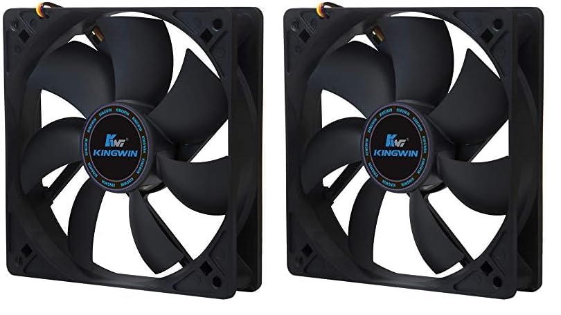 Kingwin Ventilador silencioso de 4.724 in para carcasas de computadora, plataforma de minería, refrigeradores de CPU, ventilador de refrigeración de