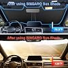 Protector Solar Universal para Parabrisas de Auto SINGARO 300T, Reflectante Plegable para Parabrisas y Ventanas con Diseño Superpuesto, Accesorios Interiores para Auto (58" L x 32" W) 6