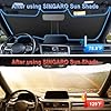 SINGARO 300T Universal Car Windshield Sun Shade, Foldable Reflective for Windshield & Window Shades with Overlapping Design, Car Interior Accessories (55" L x 26.7" W) #2