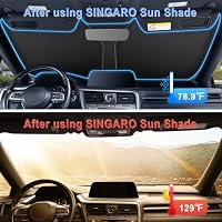SINGARO 300T Universal Car Windshield Sun Shade, Foldable Reflective for Windshield & Window Shades with Overlapping Design, Car Interior Accessories (58" L x 32" W) — image 3