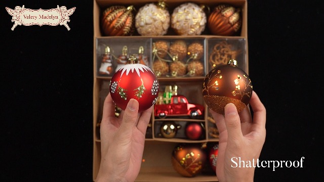 Amazon.com: Valery Madelyn Christmas Ornaments Set, 60ct Red and