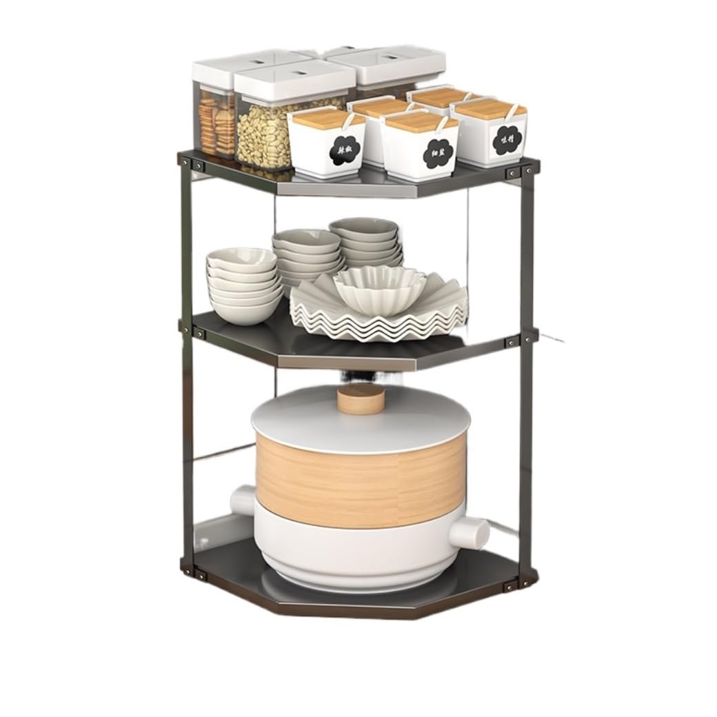 YNIYUJKL Spice Rack Spice Organizer Spice Shelf Metal Spice Bottle Rack Kitchen Organizer Shelf Seasoning Rack Organizer For Kitchen Countertop Seasoning Organizer Spice Rack Orga,Black-3-Tiers