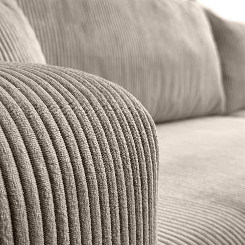 Sofello Ecksofa Senna mit Schlaffunktion Kordstoff - in den modischsten Farben!!Universal Schlafsofa Couchgarnitur -BEIGE-BRAUN-Creme Schlaffläche: 230x130 cm (Beige) – Bild 6