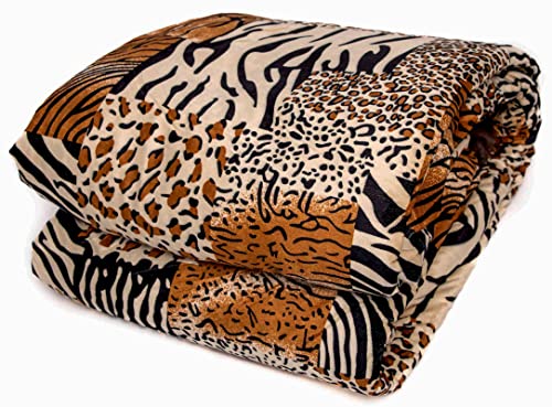 Legacy Decor 7 Pc Multi Animal Kindom Print Black Brown Tan Microfur Comforter Set Full Size