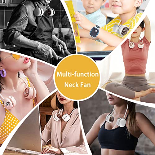 Portable Neck Fan, Usb Rechargeable Fan,360 Degree Free Rotation Personal Cooling Fan Handheld Portable Fans,Wearable Neck Fan Suitable For Traveling ,Sports, Office,Outdoor (White) #TOP6