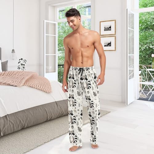 Cute Raccoon Doodle Animals Men's Pajama Pants for Men Lounge Pants Pajama Bottoms Soft Long Sleep Pant Lightweight3
