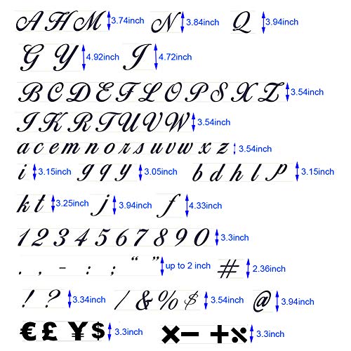 Letter Stencils, Modèles de lettre Alphabet de 40 pièces avec chiffres et enseignes, Art plastique réutilisable Artisanat Pochoirs pour la peinture sur bois Agenda pour carnets de notes Agenda Journal - Image 4