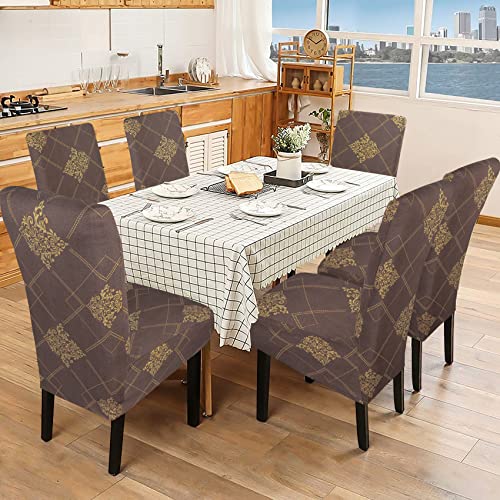 4 Pack Stretch Dining Chair Covers, Xl/Oversized Removable Washable Soft Spandex High Back Large Chair Cover Slipcover For Dining Room Kitchen Hotel Table Banquet (4 Per Set, Lkfq) #TOP2