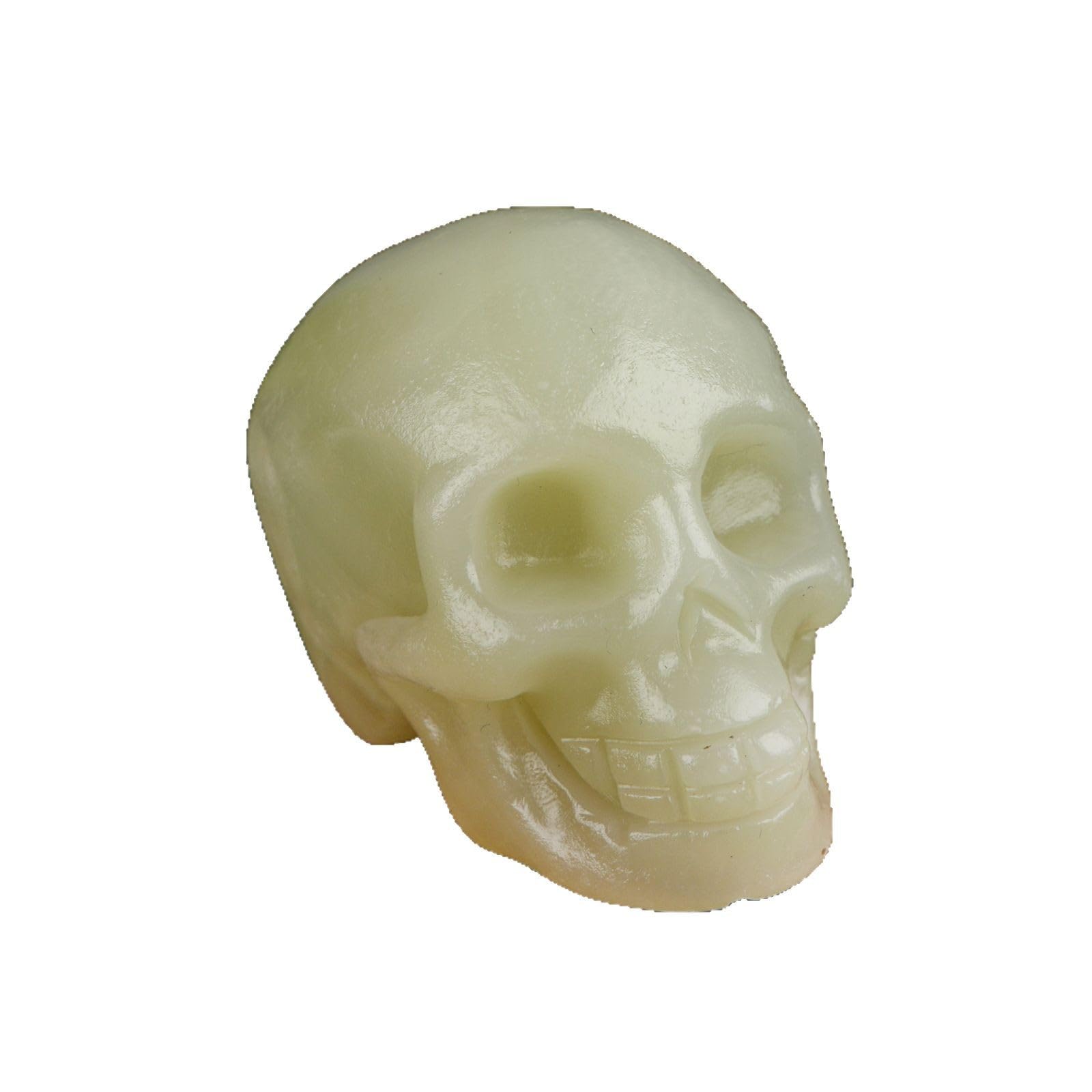 ICXLPMC Carved Afghan Jade Skull Fine Art Sculpture, Crystal Stone, Halloween Decorative Figurine, 5–6cm (~1.97–2.36in), Collectible Gift