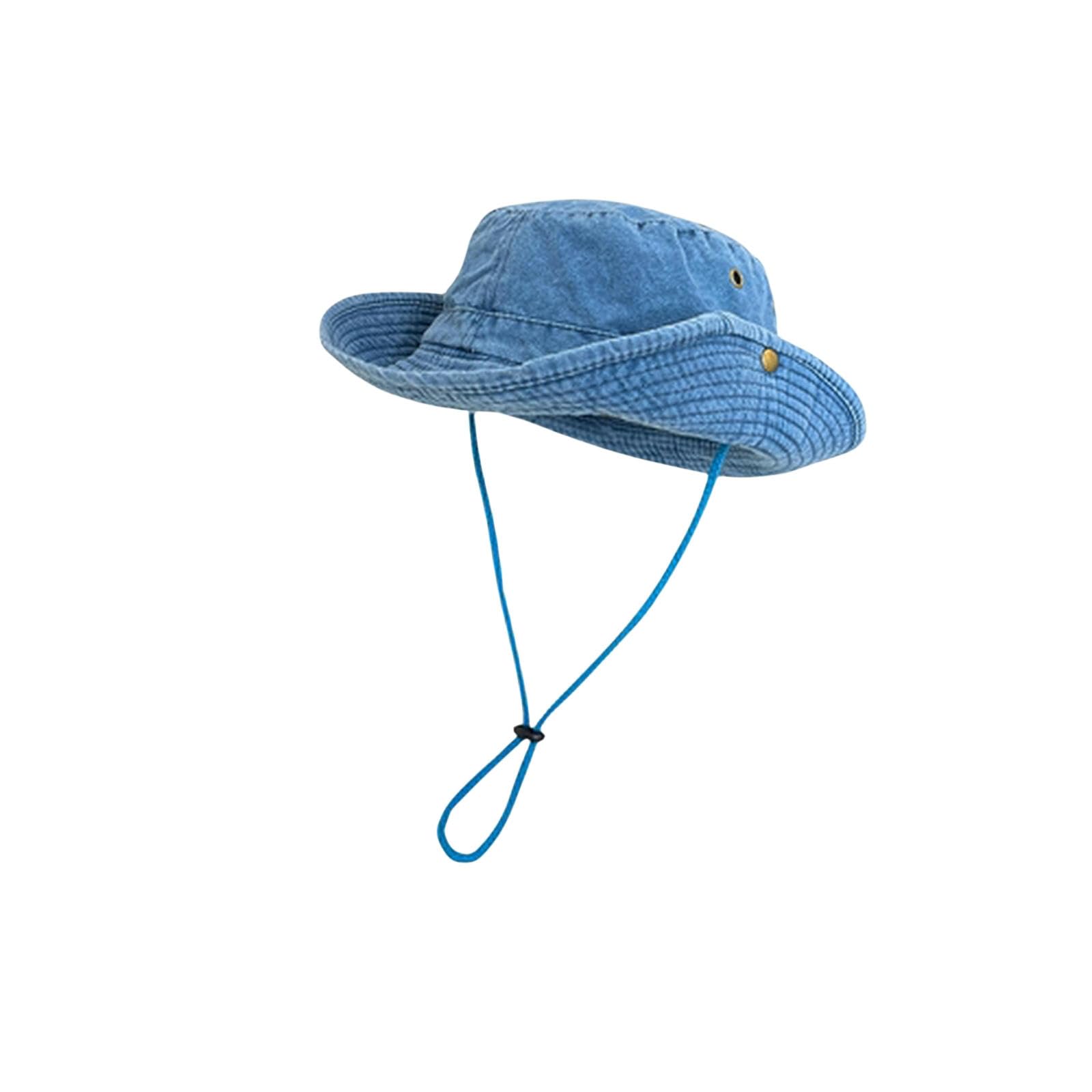 TEideaFischerhut Stilvoller Falthut Im Freien, Unisex, Bietet Sonnenschutz-Denim Blue-56-58 cm