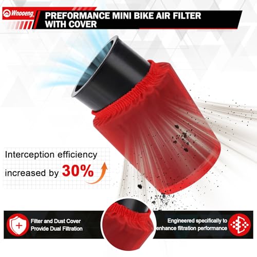 Image of Upgraded Mini Bike Air Filter Adapter Kit with Dust Cover for Predator 212cc Coleman CT200U CT200U-EX BT200X B200 B200R KT196 196cc GX160 Engine Baja MB165 MB200 Mini Bike Go Kart Parts