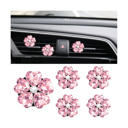 Margaritas brillantes para coche que eliminan la sobriedad del salpicadero, clips rosa universales