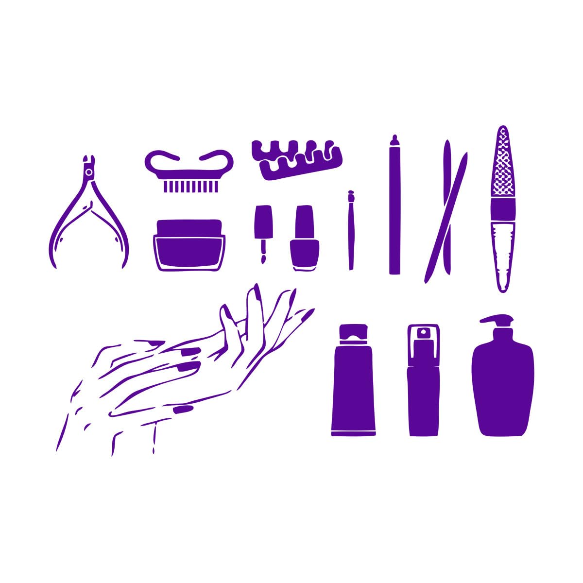 Nails Polish Tools Removable Wall Sticker Nails Studio Decoration Manicure Nails Design Wall Decal Nail Art Tools Mural Extra Large