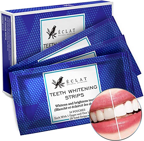 Teeth Whitening Strips - Stain Remover Teeth Whiteners, Safe for Enamel Tooth Whitening, 28 Peroxide Free Strips for White Teeth, 14 Pouches Teeth Whiteners, Teeth Whitening Kit