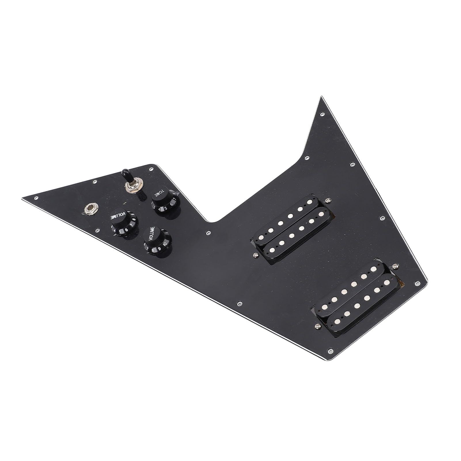 Battipenna Caricato Precablato, Battipenna per Chitarra Elettrica in Lega di Legno, Piastra Antigraffio per Pickup a 2 Bobine Divise con Design a Bobina Divisa, Ideale per Chitarre a V Volanti