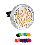 HooAMI Sky Clouds Car Air Freshener Aromatherapy Essential Oil Diffuser - 316L Stainless Steel Locket With Vent Clip