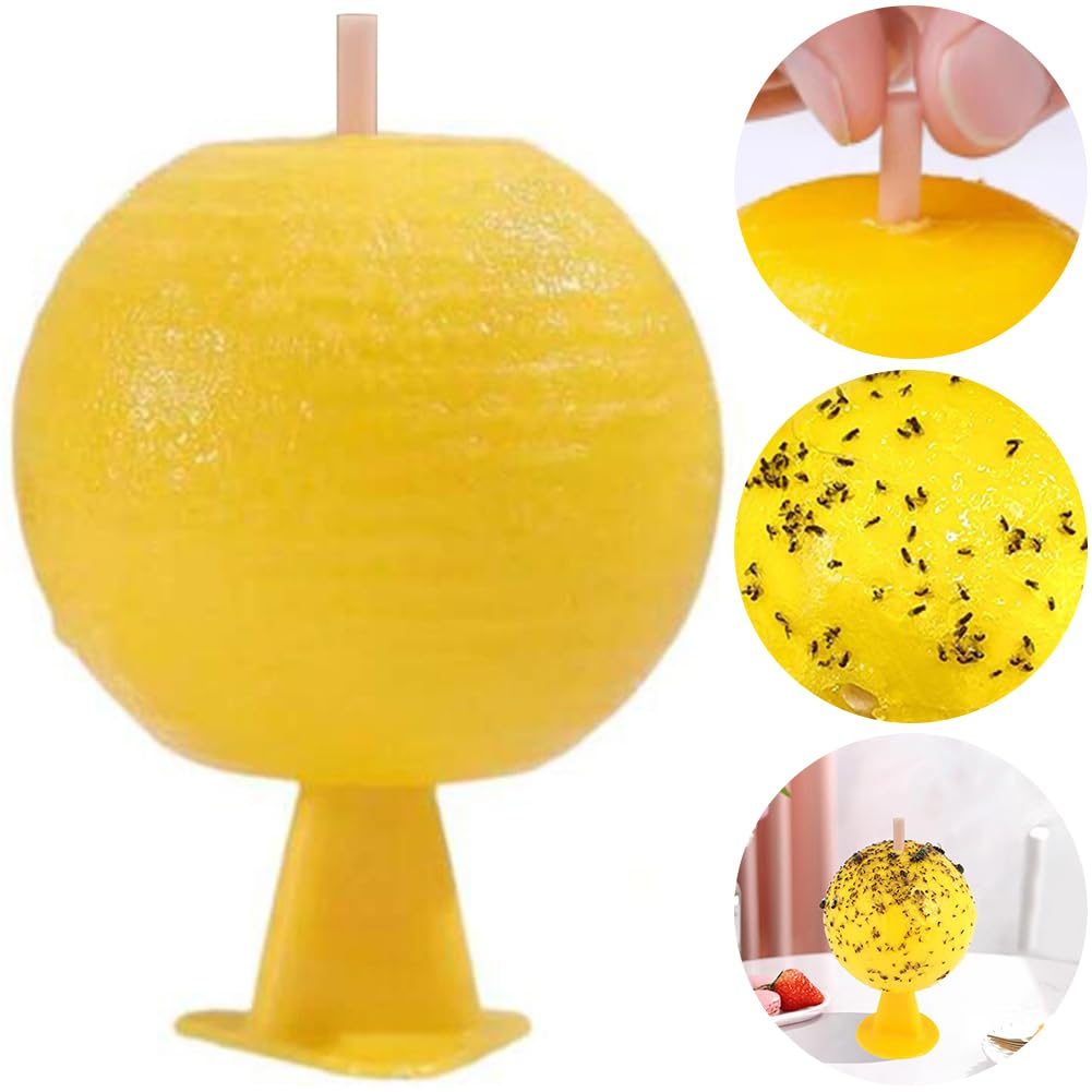 27 Stück Fruchtfliegenfalle Sticky Fruit Fly Trap Ball Multifunktionale Klebefallen Zitrusförmiges Design for Fruchtfliegen Trauermücken und Gnitzen (B)