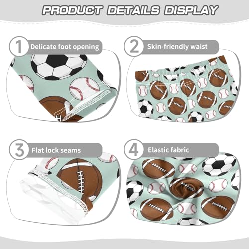 Rugby Football Baseball Pattern Girls Leggings Soft Comfortable Athletic Leggings Dancing Pants for 4-10 Years3