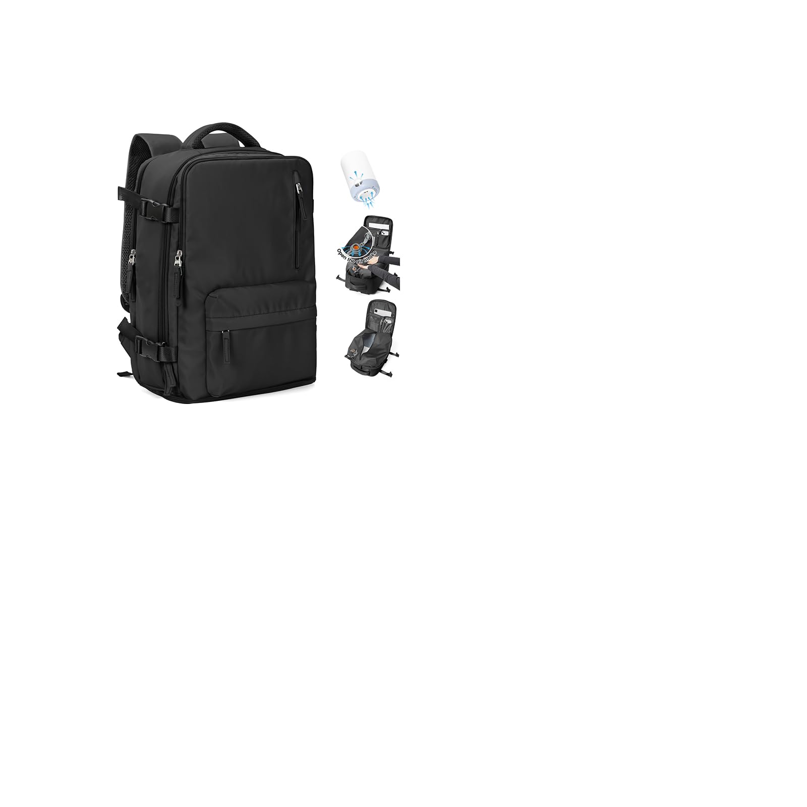 SZLX Zaino A Vuoto Bagaglio A Mano Donna, Zaino Airbag Con Sistema Di Vuoto Per Viaggi, Ryanair Viaggio Ruscksack Dimensione Cabina Con Pompa Impermeabile Uomo Valigia A Vuoto