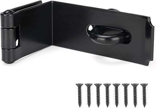 Miniatura 7 de Cerrojo de puerta de 90 grados, 7-34 pulgadas extra grueso de acero resistente, cerradura de puerta de seguridad, cierre de candado, cierre de