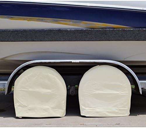 TCP Global Set of 4 Oxford Waterproof Canvas Wheel Tire Covers for RV Auto Truck Car Camper Trailer 27"-29" Diameter